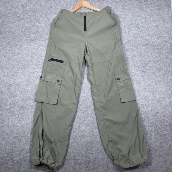 Aaron & Amber Pants - Aaron & Amber Womens Olive Green Cargo Jogger Pants Size Sm Utility Parachute